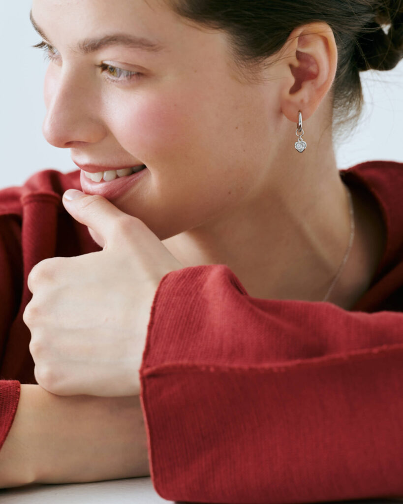 Crystal Trembling Heart Hoops