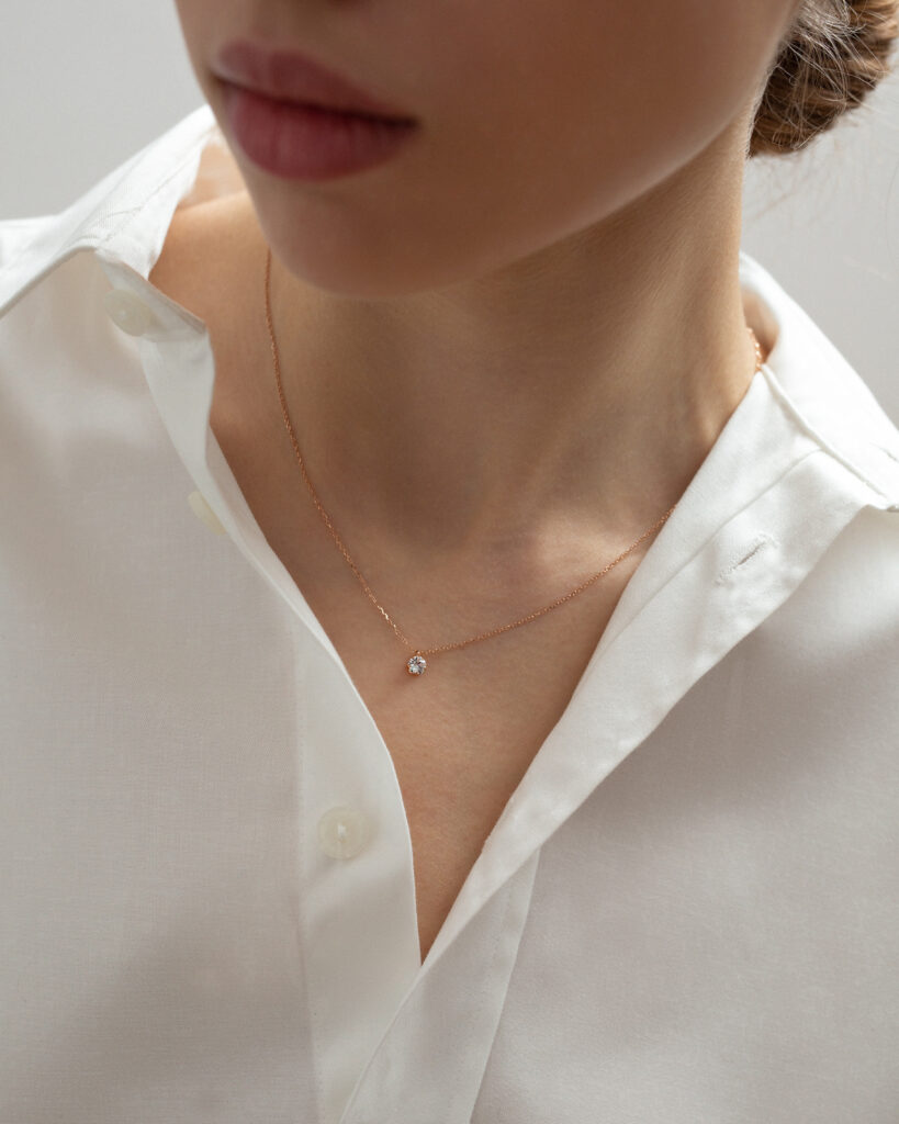 Sapphire Pendant Pink Gold