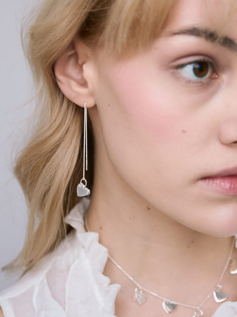 Open Heart Threader Earrings