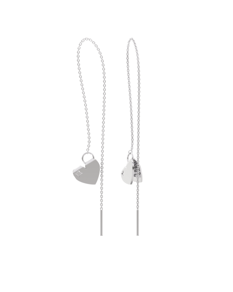 Open Heart Threader Earrings
