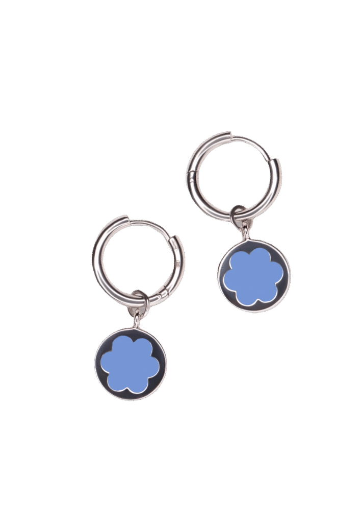 Blue Forget-Me-Not Hoop earrings