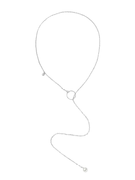 “O TIE” Silver Necklace