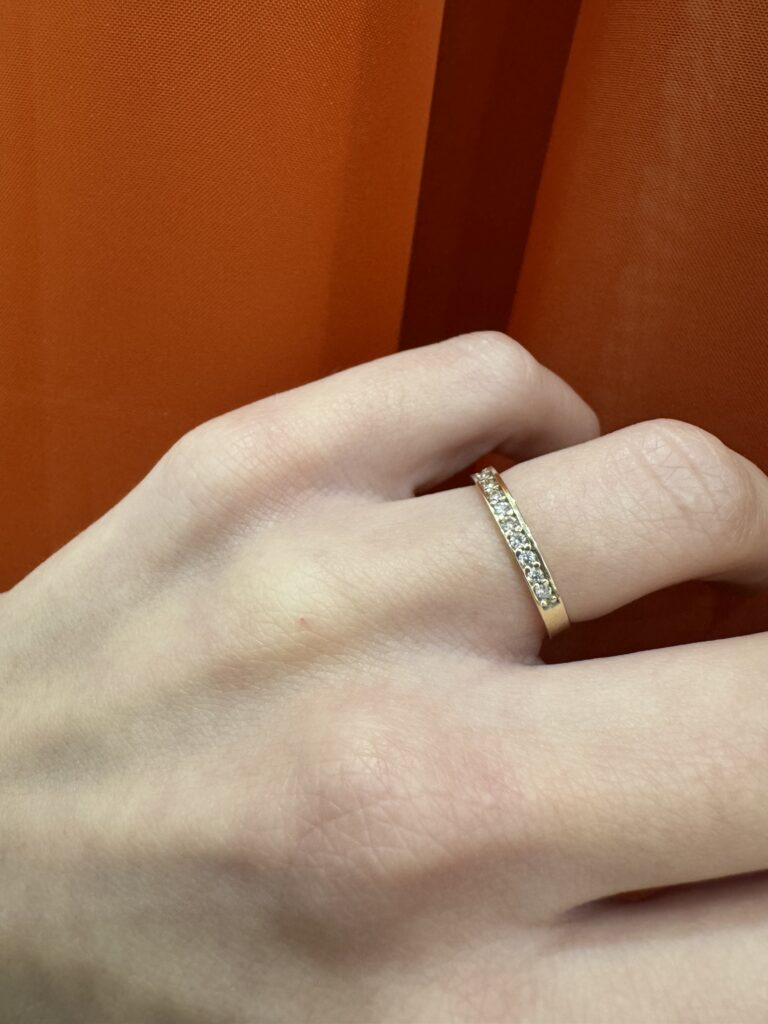 Diamond Pave Yellow Gold Band