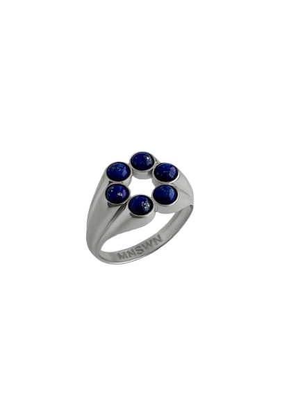 lapis lazuli Stone Flower Mini Ring