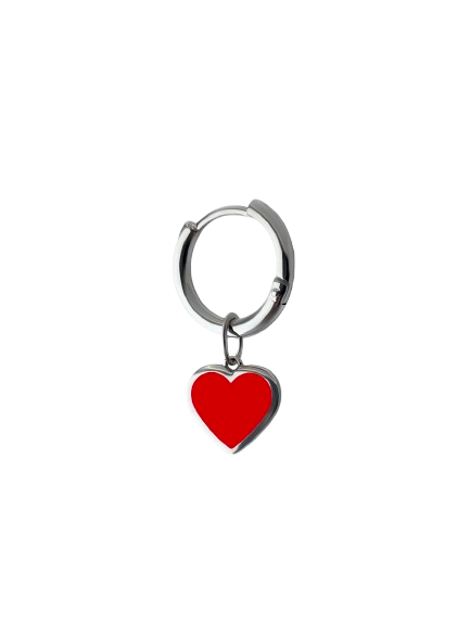 Red Heart Mono-earring