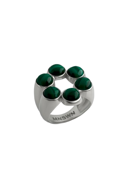 Malachite Stone Flower Ring