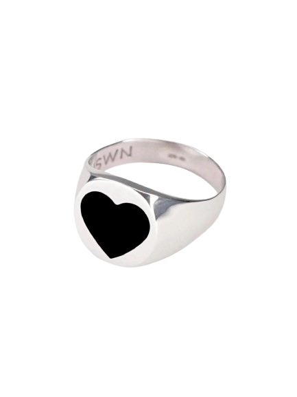 Small Black Heart Signet