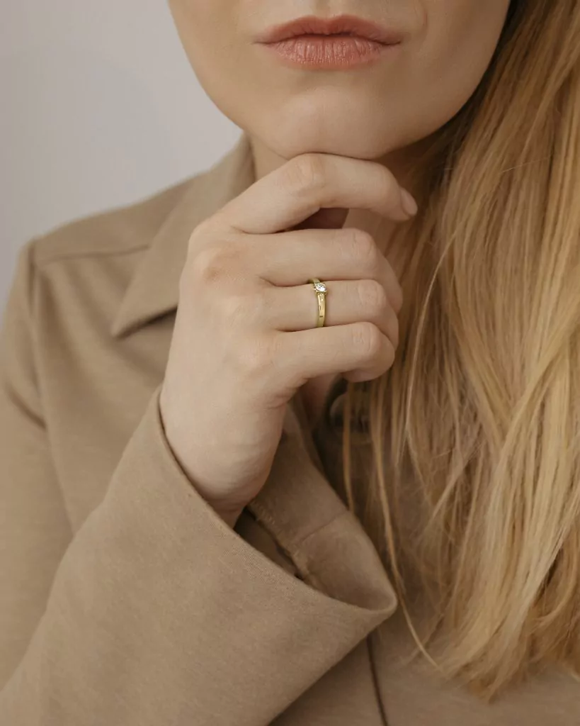 Small Square Diamond Ring