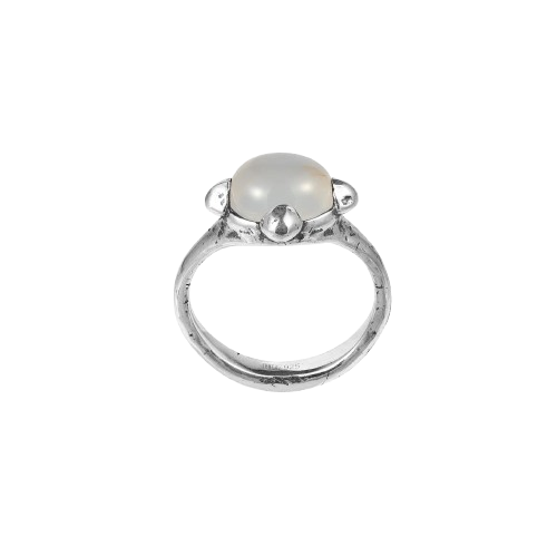 Hazar Ring Milky Chalcedony